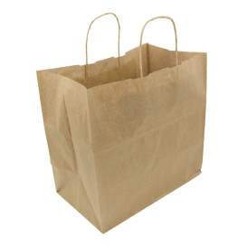Buste Shopper in Carta Marrone 80g/m² 30+18x29cm (250 Pezzi)