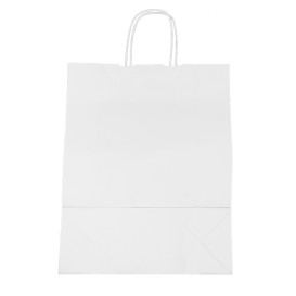 Buste Shopper in Carta Bianca 100g/m² 32+12x41cm (25 Pezzi)