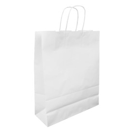 Buste Shopper in Carta Bianca 100g/m² 32+12x41cm (25 Pezzi)