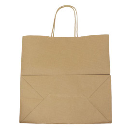Buste Shopper in Carta Marrone 90g/m² 32+16x31cm (50 Pezzi)