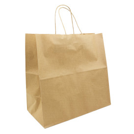 Buste Shopper in Carta Marrone 90g/m² 32+16x31cm (50 Pezzi)