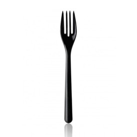 Forchetta di Plastica Premium Nero 185mm 
