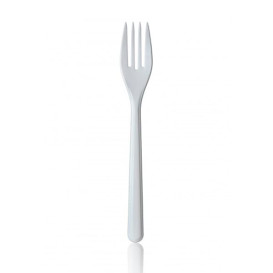 Forchetta di Plastica Premium Bianco 185mm 