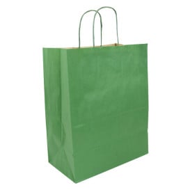 Buste Shopper in Carta Verde 80g/m² 26+14x32cm (250 Pezzi)