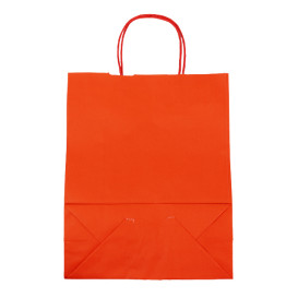 Buste Shopper in Carta Rosso 100g/m² 25+11x31cm (25 Pezzi)