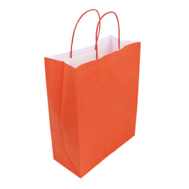 Buste Shopper in Carta Rosso 100g/m² 25+11x31cm (25 Pezzi)