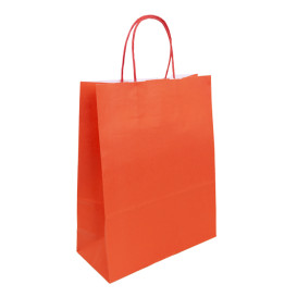 Buste Shopper in Carta Rosso 100g/m² 25+11x31cm (25 Pezzi)