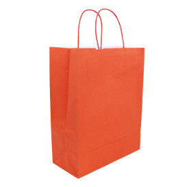 Buste Shopper in Carta Rosso 100g/m² 25+11x31cm (250 Pezzi)