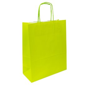Buste Shopper in Carta Verde 100g/m² 22+9x23cm (25 Pezzi)