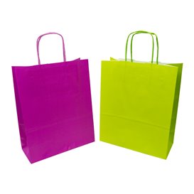 Sacchetto di carta fucsia con manici 100g/m² 22+9x23cm (25 pz)