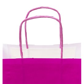 Sacchetto di carta fucsia con manici 100g/m² 22+9x23cm (200 unità)