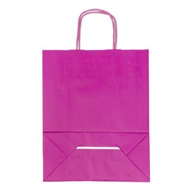 Sacchetto di carta fucsia con manici 100g/m² 22+9x23cm (200 unità)