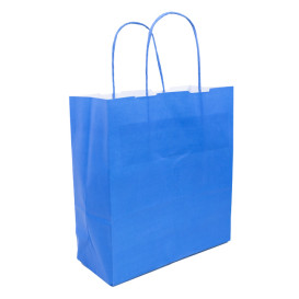 Buste Shopper in Carta Turchese 100g/m² 22+9x23cm (25 Pezzi)