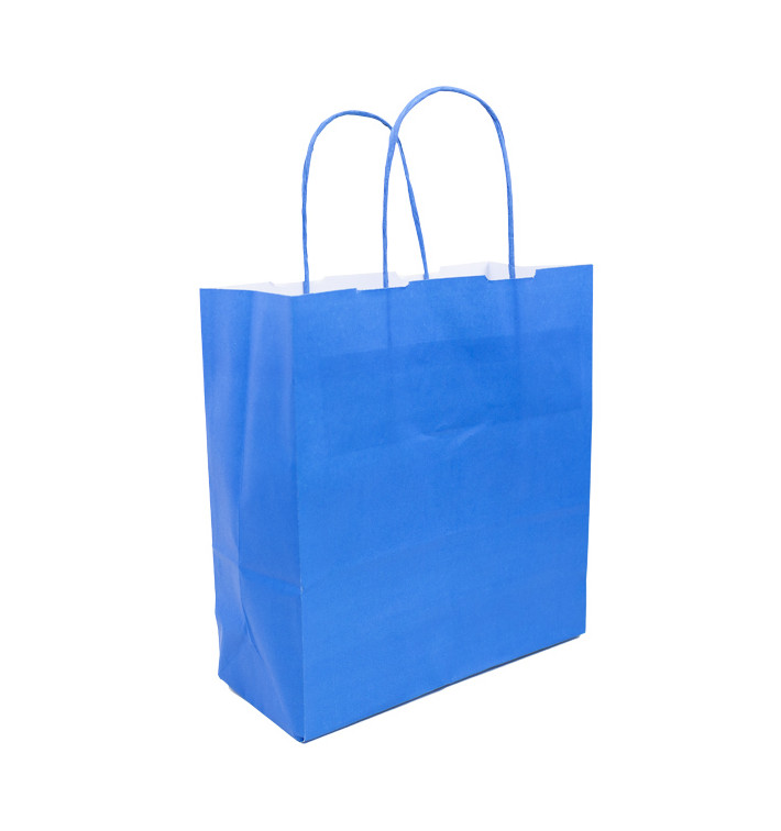 Buste Shopper in Carta Turchese 100g/m² 22+9x23cm (25 Pezzi)