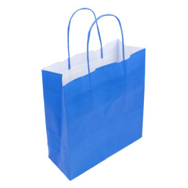 Buste Shopper in Carta Turchese 100g/m² 22+9x23cm (25 Pezzi)