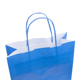 Buste Shopper in Carta Turchese 100g/m² 22+9x23cm (25 Pezzi)