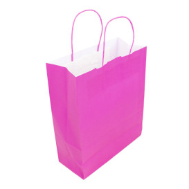 Buste Shopper in Carta Fucsia 100g/m² 25+11x31cm (200 Pezzi)