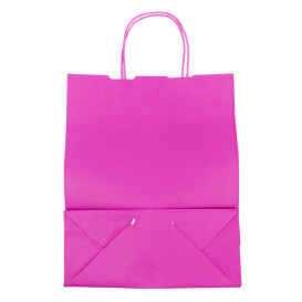 Buste Shopper in Carta Fucsia 100g/m² 25+11x31cm (200 Pezzi)