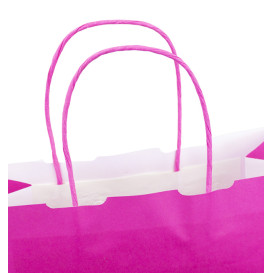 Buste Shopper in Carta Fucsia 100g/m² 25+11x31cm (200 Pezzi)