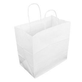 Buste Shopper in Carta Bianca 100g/m² 30+18x29cm (200 Pezzi)