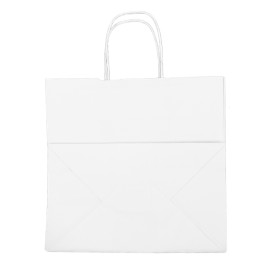Buste Shopper in Carta Bianca 100g/m² 30+18x29cm (200 Pezzi)