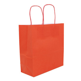 Buste Shopper in Carta Rosso 100g/m² 22+9x23cm (250 Pezzi)