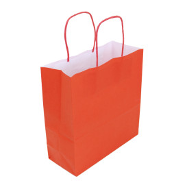 Buste Shopper in Carta Rosso 100g/m² 22+9x23cm (250 Pezzi)