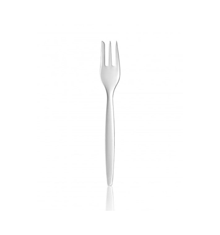 Forchetta Plastica Premium Degustazione Bianco 158mm 