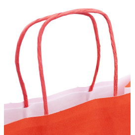 Buste Shopper in Carta Rosso 100g/m² 22+9x23cm (25 Pezzi)