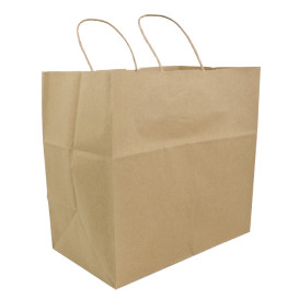 Buste Shopper in Carta Marrone 100g/m² 30+18x29cm (200 Pezzi)