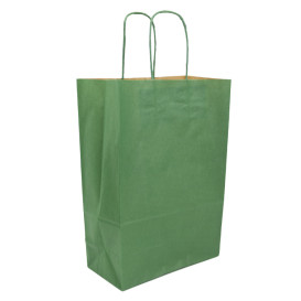 Buste Shopper in Carta Verde 80g/m² 20+10x29cm (250 Pezzi)