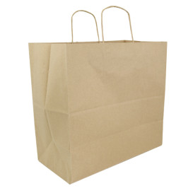 Buste Shopper in Carta Marrone 100g/m² 35+18x34cm (25 Pezzi)