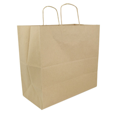 Buste Shopper in Carta Marrone 100g/m² 35+18x34cm (200 Pezzi)