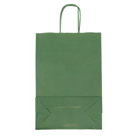 Buste Shopper in Carta Verde 80g/m² 20+10x29cm (50 Pezzi)