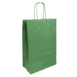 Buste Shopper in Carta Verde 80g/m² 20+10x29cm (50 Pezzi)