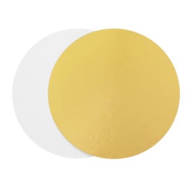 Disco di Carta Oro e Bianco 180 mm (100 Pezzi)