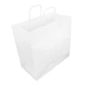 Buste Shopper in Carta Bianca 100g/m² 35+18x34cm (25 Pezzi)