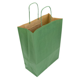 Buste Shopper in Carta Verde 80g/m² 20+10x29cm (50 Pezzi)