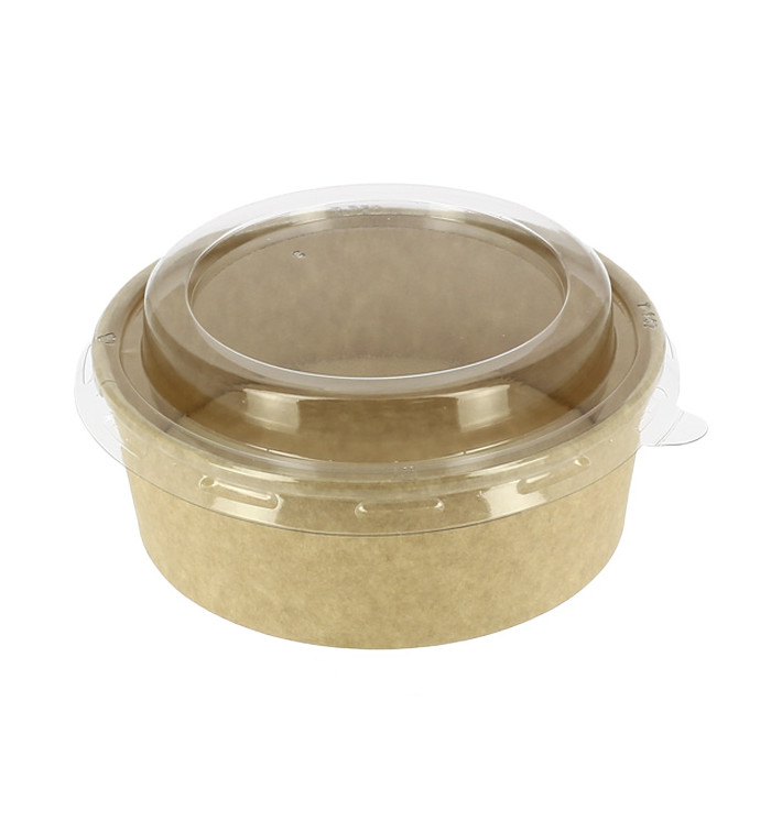 Contenitori di Carta Kraft-Kraft + Coperchio RPET 19 Oz/550 ml (300 Pezzi) Contenitori di Carta Kraft-Kraft + Coperchio RPET 19 Oz/550 ml (300 Pezzi)