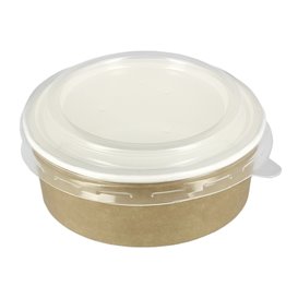 Contenitori di Carta Kraft Con Coperchio PP 25 Oz/750ml (50 Pezzi)