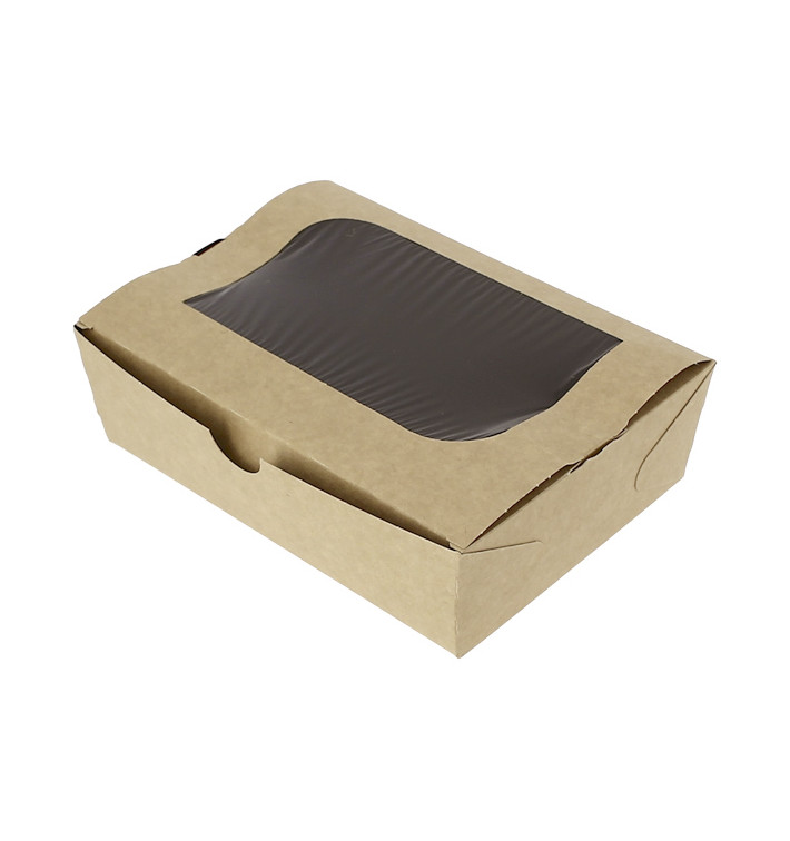 Scatola di Carta Kraft con Finestra 18x12,7x5,5cm 1000ml (25 Pezzi) Scatola di Carta Kraft con Finestra 18x12,7x5,5cm 1000ml (25 Pezzi)