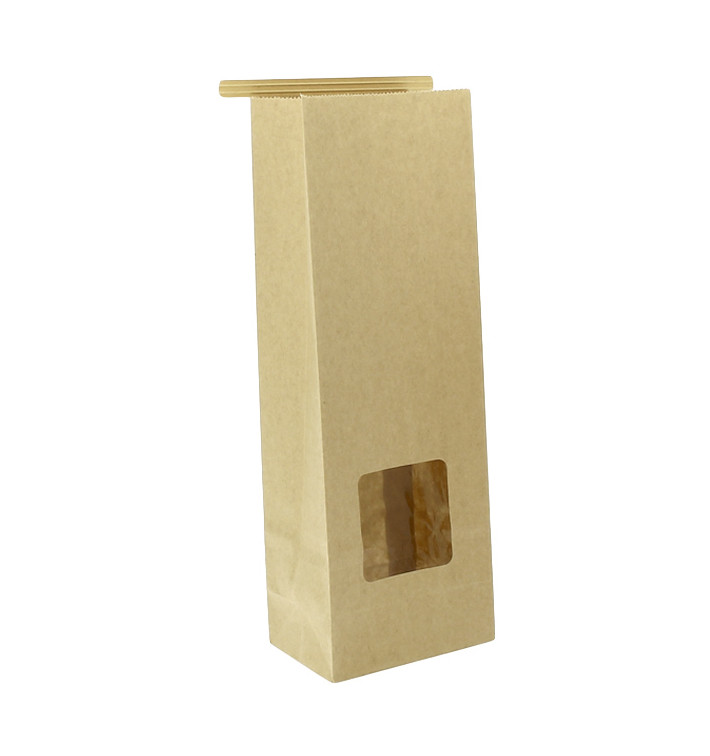 Sacchetto di Carta con chiusura e finestra 9+6x26cm (1000 Pezzi) Sacchetto di Carta con chiusura e finestra 9+6x26cm (1000 Pezzi)