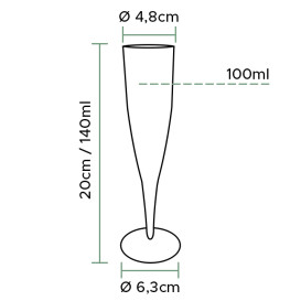 Calice Premium Plastica a Champagne o Vino 140ml 1p (10 Pezzi)