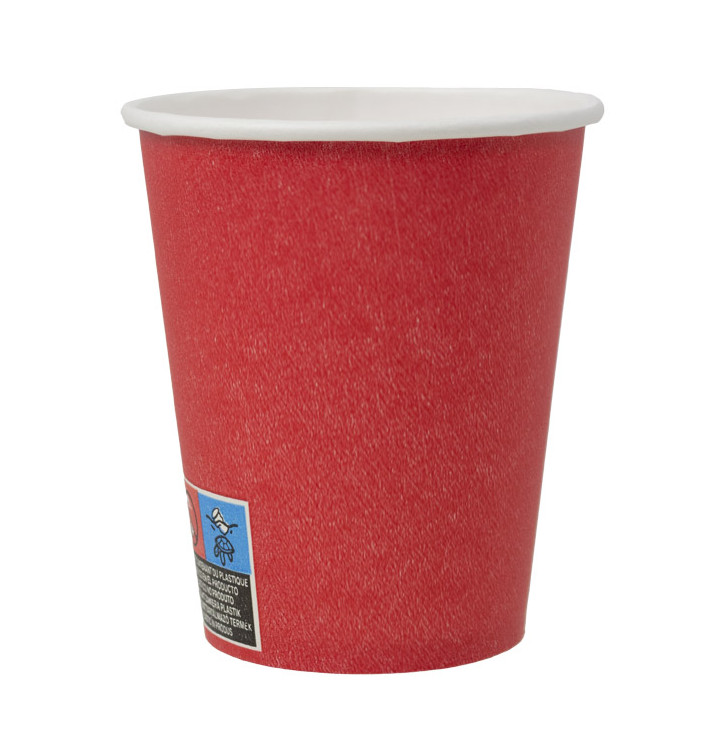 Bicchiere di Carta Senza Plastica 9 Oz/250ml "Colorati" Rosso Ø8,0cm (300 Pezzi) Bicchiere di Carta Senza Plastica 9 Oz/250ml "Colorati" Rosso Ø8,0cm (300 Pezzi)