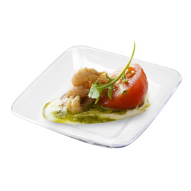 Vassoio Plastica Rettangolare Degustazione Trasparente 6x6x1 cm (200 Pezzi)