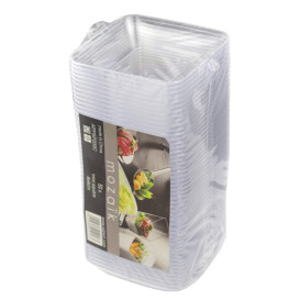 Vassoio Plastica Rettangolare Degustazione Trasparente 6x6x1 cm (50 Pezzi)