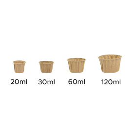 Contenitori di Carta Plisato Kraft di 60ml (250 Pezzi)