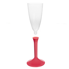 Calice Plastica Flute Gambo Corallo 120ml 2P (20 Pezzi)