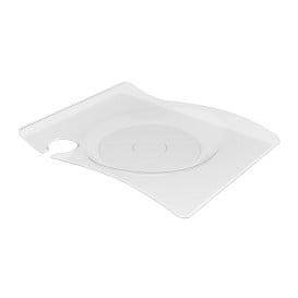 Piatto di Plastica "Forma" Catering Trasp. 22x18 cm (180 Pezzi)