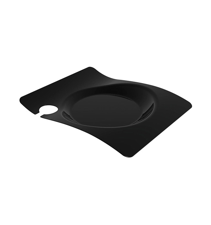 Piatto di Plastica "Forma" Catering Nero 22x18 cm (12 Pezzi) Piatto di Plastica "Forma" Catering Nero 22x18 cm (12 Pezzi)